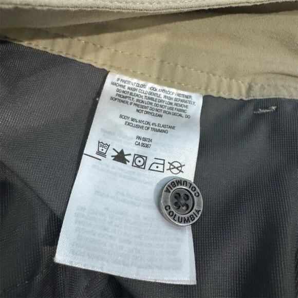 Columbia Roll-Up Pants 10 Khaki Omni-Shield Repellency Outdoor Gorpcore FLAW - Picture 9 of 14